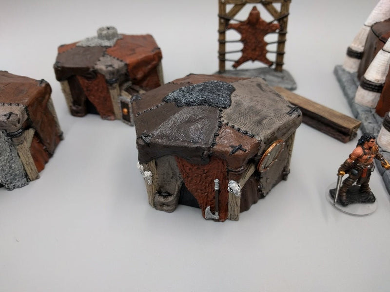 Complete Set of the Hero's Hoard Barbarian Village - DND - Pathfinder - Dungeons & Dragons - RPG - Tabletop - EC3D - Terrain