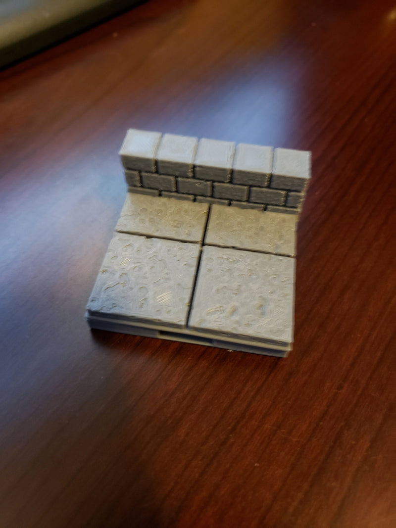 Cut Stone Low Wall Tiles - OpenLock or DragonLock - Openforge - DND - Pathfinder - Dungeons & Dragons - RPG - Tabletop - 28 mm / 1"