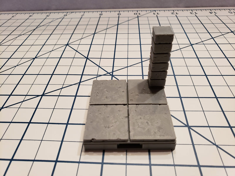 Cut Stone Pillar Floor Tiles - OpenLock or DragonLock - Openforge - DND - Pathfinder - Dungeons & Dragons - RPG - Tabletop - 28 mm / 1"