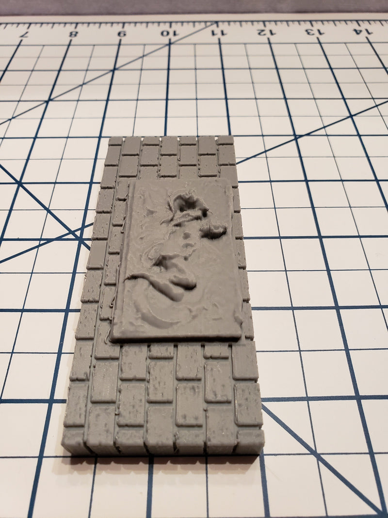 Cut Stone Venus Frieze Wall - OpenLock or DragonLock - Openforge - DND - Pathfinder - Dungeons & Dragons - RPG - Tabletop - 28 mm / 1"