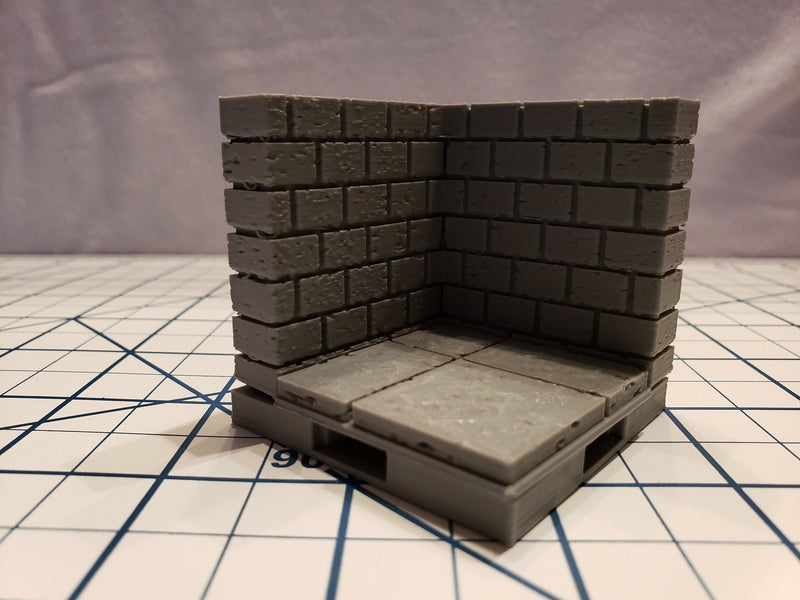 Cut Stone Corner Walls - OpenLock or DragonLock - Openforge - DND - Pathfinder - Dungeons & Dragons - RPG - Tabletop - 28 mm / 1"