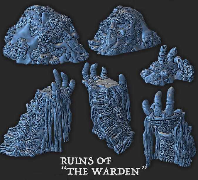 The Wilds of Wintertide Warden Ruins - EC3D  - DND - Pathfinder - Dungeons & Dragons - RPG - Tabletop  - 28 mm / 1"