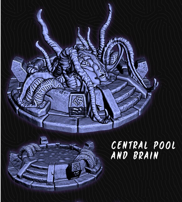 Central Pool - Part of A Den of Alien Evil Collection - DND - Pathfinder - Dungeons & Dragons - RPG - Tabletop - 28 mm / 1" - EC3D
