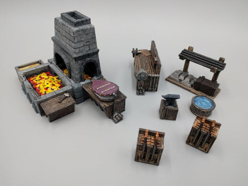 Blacksmith Workshop Tools - Hero's Hoard - DND - Pathfinder - RPG - Tabletop - EC3D