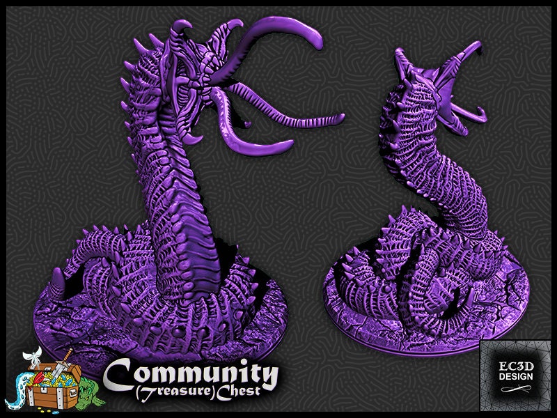 Overgrown Larvae Alpha - Part of A Den of Alien Evil Collection - DND - Pathfinder - Dungeons & Dragons - RPG - Tabletop - 28 mm / 1" - EC3D