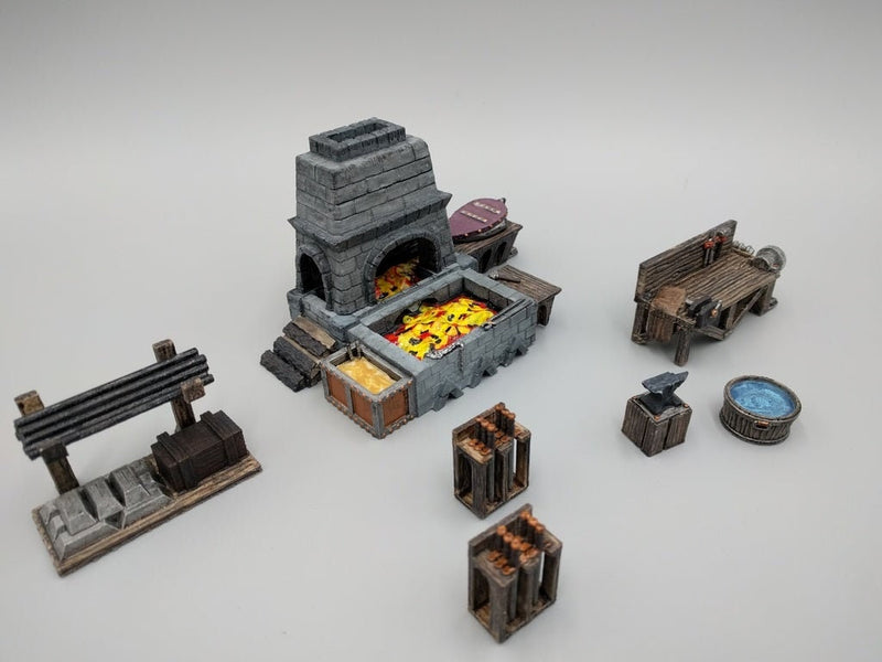 Blacksmith Forge - Part of the Hero's Hoard- Blacksmith Forge and Workshop - DND - Pathfinder - RPG - Tabletop - EC3D