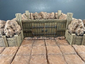 Mine Wall Doors - OpenLock or DragonLock - Openforge - DND - Pathfinder - Dungeons & Dragons - RPG - Tabletop - 28 mm / 1"