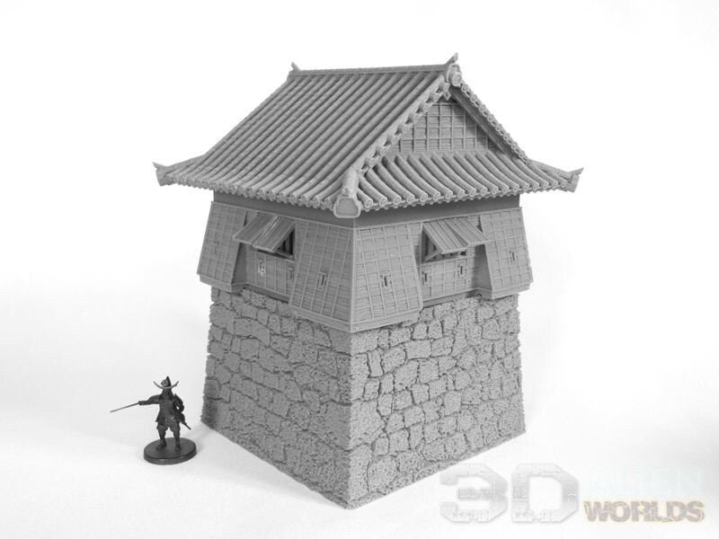 Samurai Castle Corner Tower - DND - Pathfinder - Dungeons & Dragons -  - Test of Honour - RPG - Tabletop - 28 mm / 1"