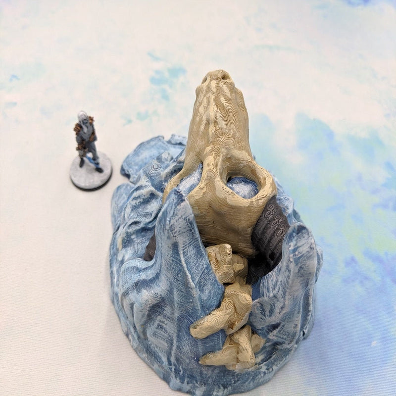 OpenForge Icy Dragon Skull Cave Entrance - Tabletop - DND - Pathfinder - RPG - 28 mm / 1" - Terrain - Dungeons & Dragons -