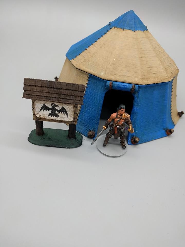 Pavilion Tent - OpenForge - DND - Pathfinder - RPG - Dungeon & Dragons - 28 mm / 1" Scale - Dungeon and Map Accessories