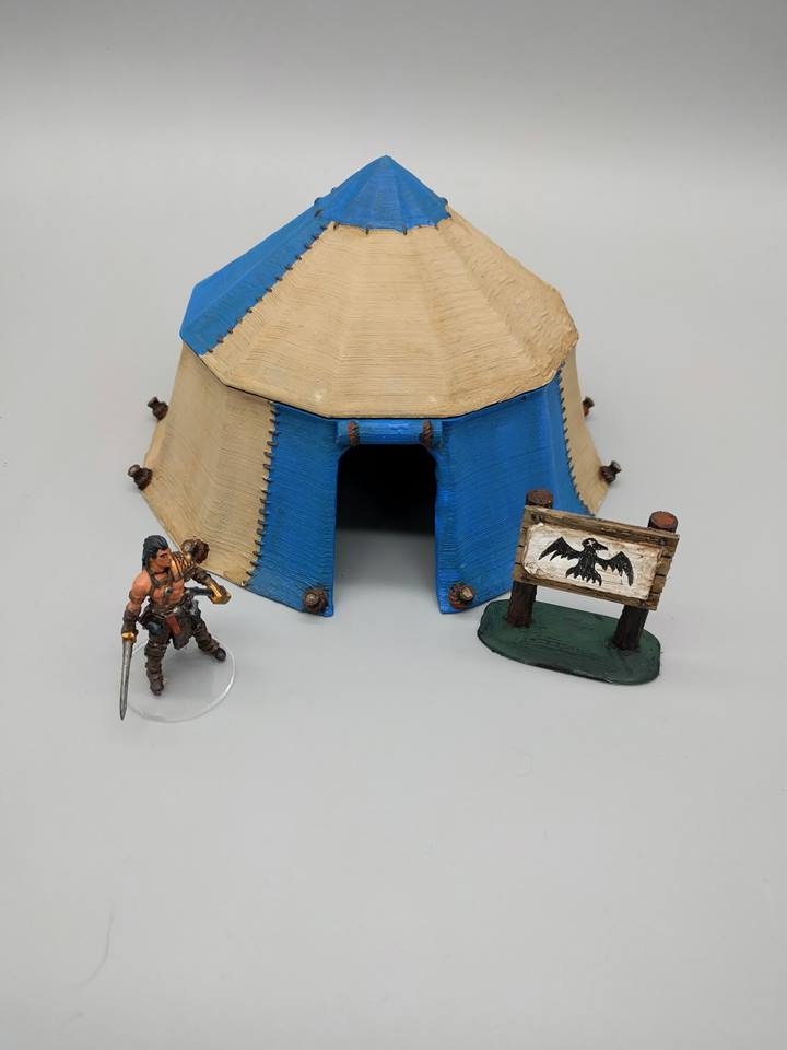 Pavilion Tent - OpenForge - DND - Pathfinder - RPG - Dungeon & Dragons - 28 mm / 1" Scale - Dungeon and Map Accessories