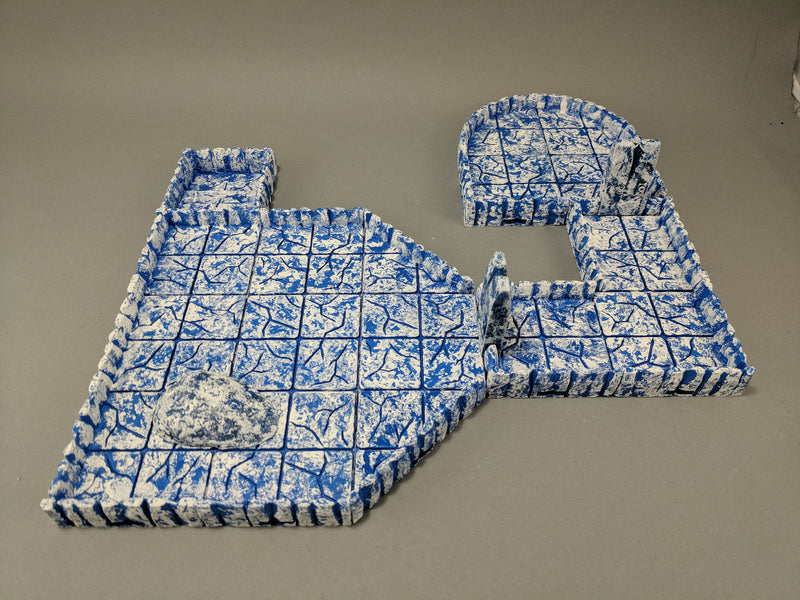 True Tiles - Ice Tiles Starter Set 50 Tiles! - OpenLock - DND - Pathfinder - Dungeons & Dragons - Terrain - RPG - Tabletop - 28 mm / 1"