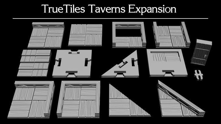 True Tiles - Tavern Tiles Starter Set 50 Tiles! - OpenLock - DND - Pathfinder - Dungeons & Dragons - Terrain - RPG - Tabletop - 28 mm / 1"