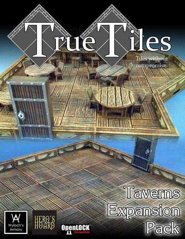 True Tiles - Tavern Tiles Extreme Set 150 Tiles! - OpenLock - DND - Pathfinder - Dungeons & Dragons - Terrain - RPG - Tabletop - 28 mm / 1"