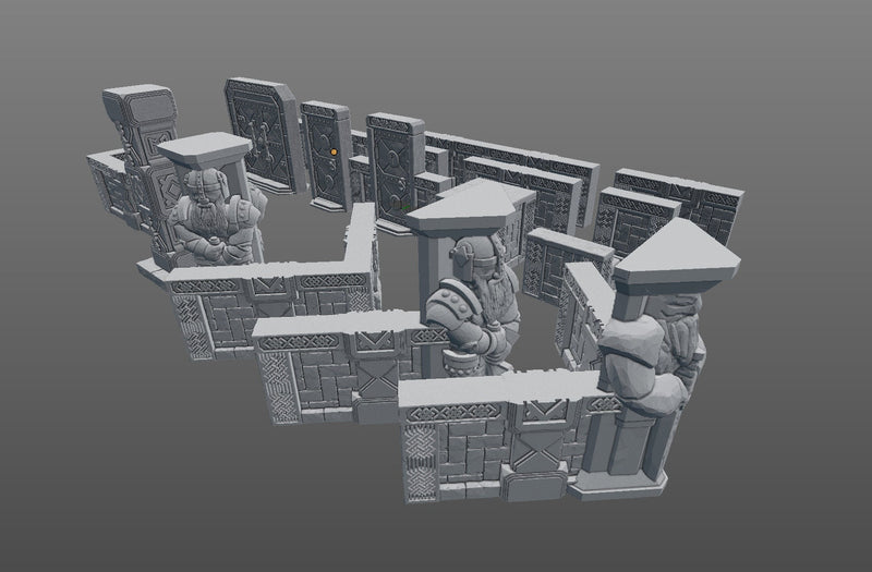 DungeonSticks - Dwarven Halls Starter Set 25 Tiles! - DND - Pathfinder - Dungeons & Dragons - Terrain - RPG - Tabletop - 28 mm / 1"