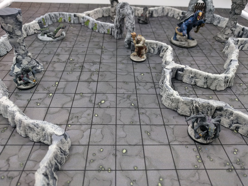 DungeonSticks - Dry Caverns Starter Set 25 Tiles! - DND - Pathfinder - Dungeons & Dragons - Terrain - RPG - Tabletop - 28 mm / 1"