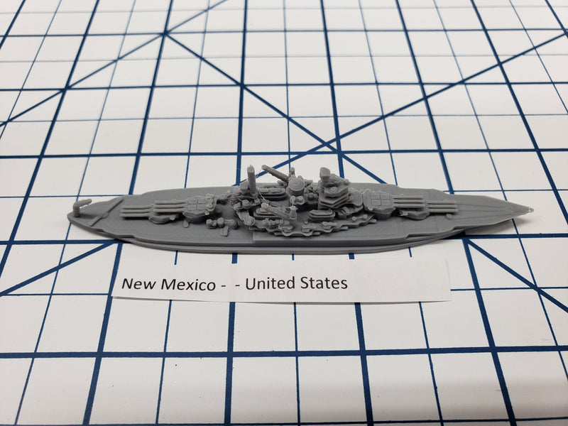 Battleship - New Mexico - 1944 Variant -US Navy - Wargaming - Axis and Allies - Naval Miniature - Victory at Sea - Tabletop Games - Warships