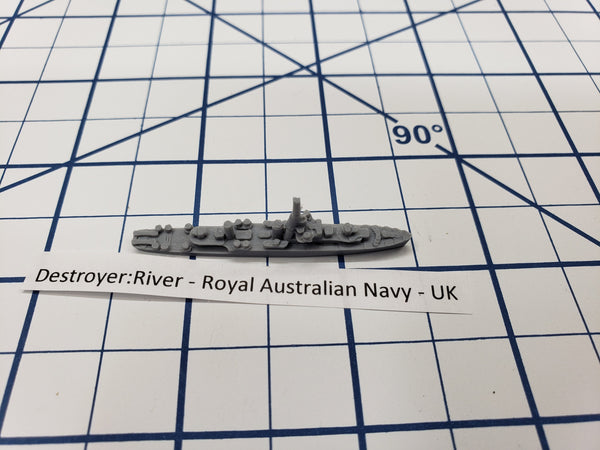Destroyer - River Class - Royal Australian Navy - Wargaming - Axis and Allies - Naval Miniature - Victory at Sea - Tabletop Games - Warships