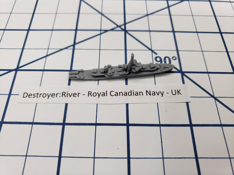 Destroyer - River Class - Royal Canadian Navy - Wargaming - Axis and Allies - Naval Miniature - Victory at Sea - Tabletop Games - Warships