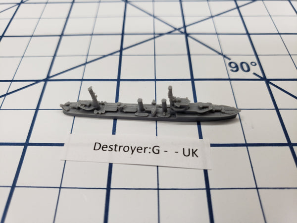 Destroyer - G Class - Royal Navy - Wargaming - Axis and Allies - Naval Miniature - Victory at Sea - Tabletop Games - Warships