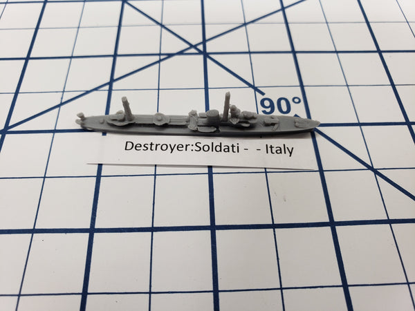 Destroyer - Soldati Class - Italian Navy - Wargaming - Axis and Allies - Naval Miniature - Victory at Sea - Tabletop Games - Warships