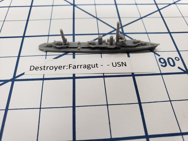 Destroyer - Farragut Class - USN - Wargaming - Axis and Allies - Naval Miniature - Victory at Sea - Tabletop Games - Warships