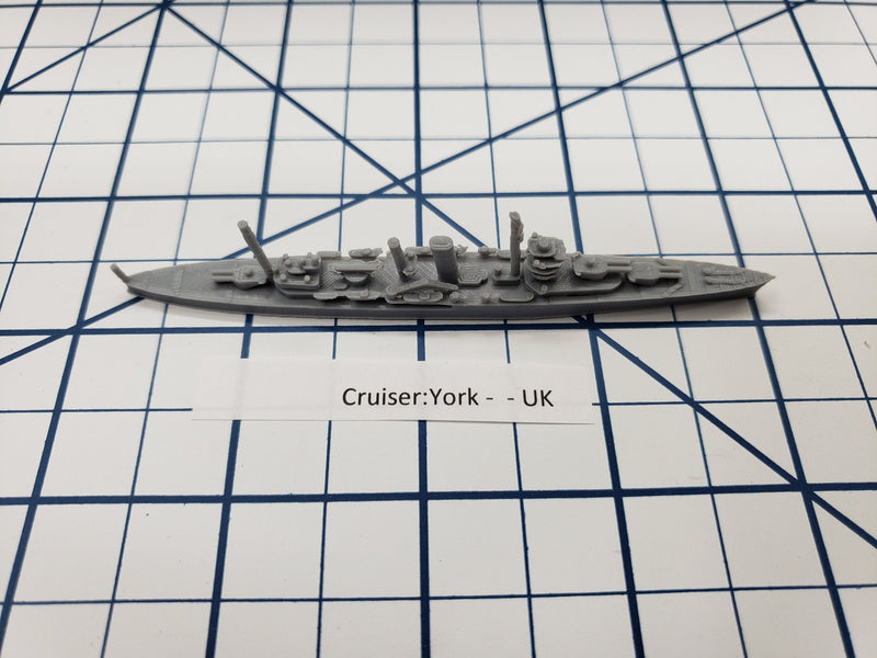 Cruiser - York - Royal Navy - Wargaming - Axis and Allies - Naval Miniature - Victory at Sea - Tabletop Games - Warships