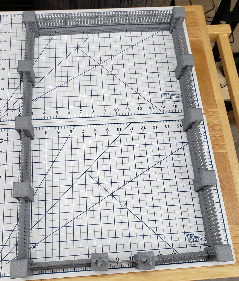 Cemetery Gate and Walls Set - DragonLock - DND - Pathfinder - RPG - Dungeon & Dragons - 28 mm / 1" - Fat Dragon Games