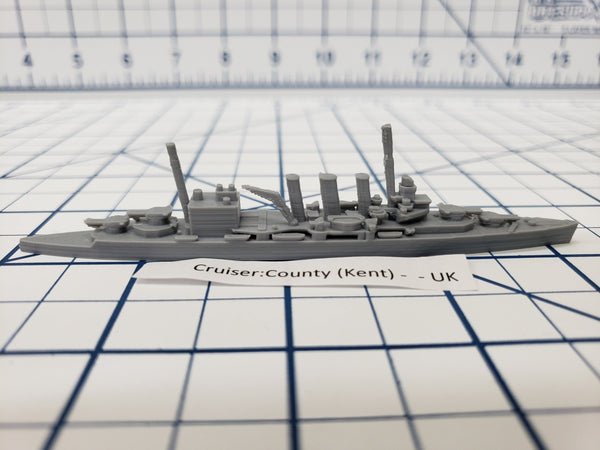 Cruiser - Suffolk - Kent Subclass - Royal Navy - Wargaming - Axis and Allies - Naval Miniature - Victory at Sea - Tabletop Games - Warships