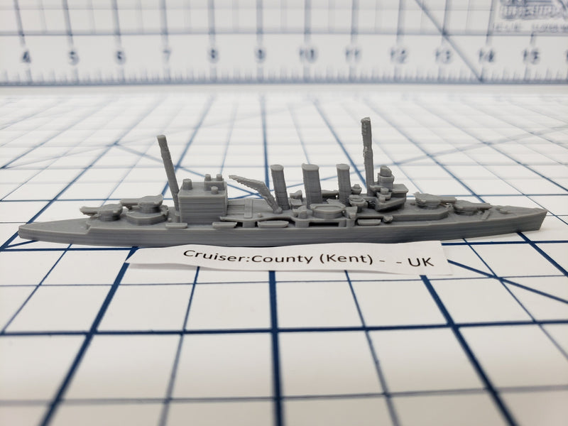 Cruiser - Suffolk - Kent Subclass - Royal Navy - Wargaming - Axis and Allies - Naval Miniature - Victory at Sea - Tabletop Games - Warships