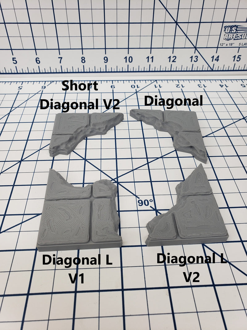 Chasm Floor Tiles - EC3D - DND - Pathfinder - Dungeons & Dragons - RPG - Tabletop - 28 mm / 1" - True Tiles