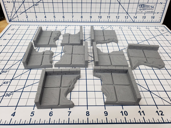 Chasm Wall Tiles - EC3D - DND - Pathfinder - Dungeons & Dragons - RPG - Tabletop - 28 mm / 1" - True Tiles