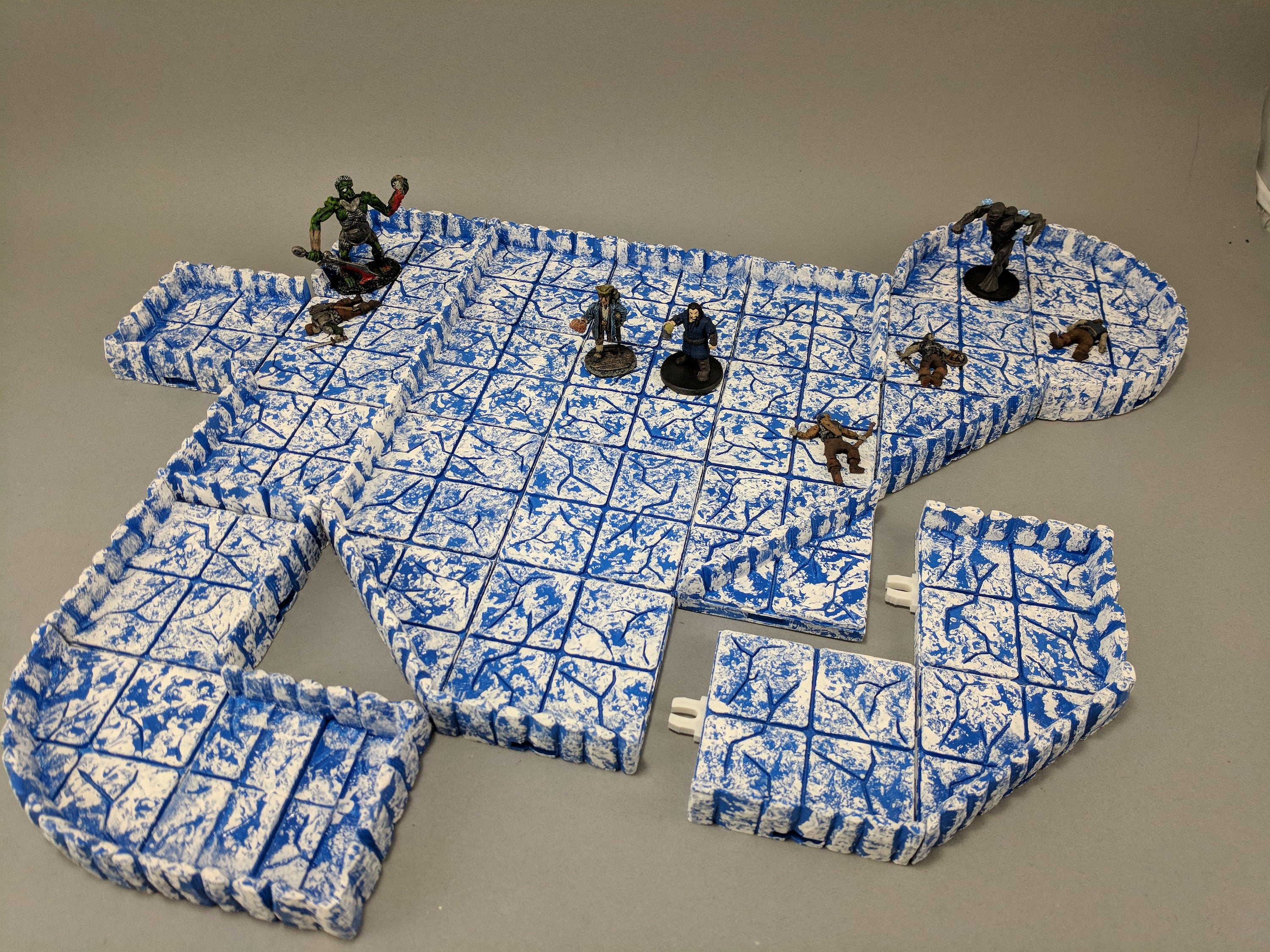 True Tiles - Ice Tiles Starter Set 50 Tiles! - OpenLock - DND - Pathfinder - Dungeons & Dragons - Terrain - RPG - Tabletop - 28 mm / 1"