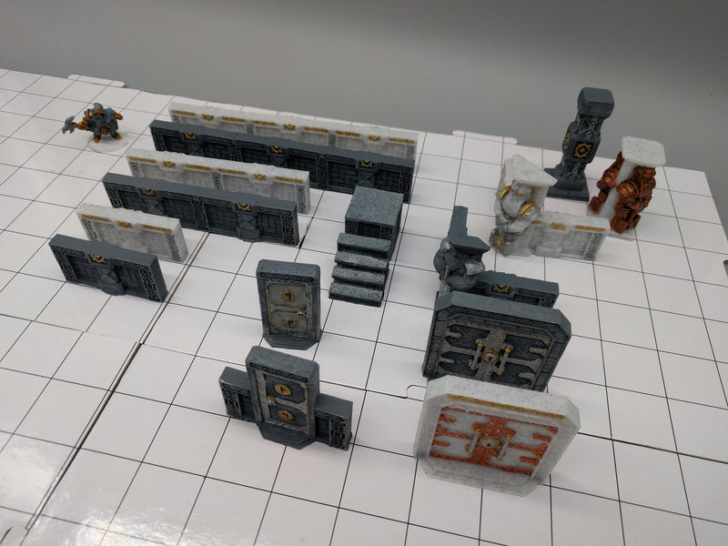 DungeonSticks - Dwarven Halls Starter Set 25 Tiles! - DND - Pathfinder - Dungeons & Dragons - Terrain - RPG - Tabletop - 28 mm / 1"