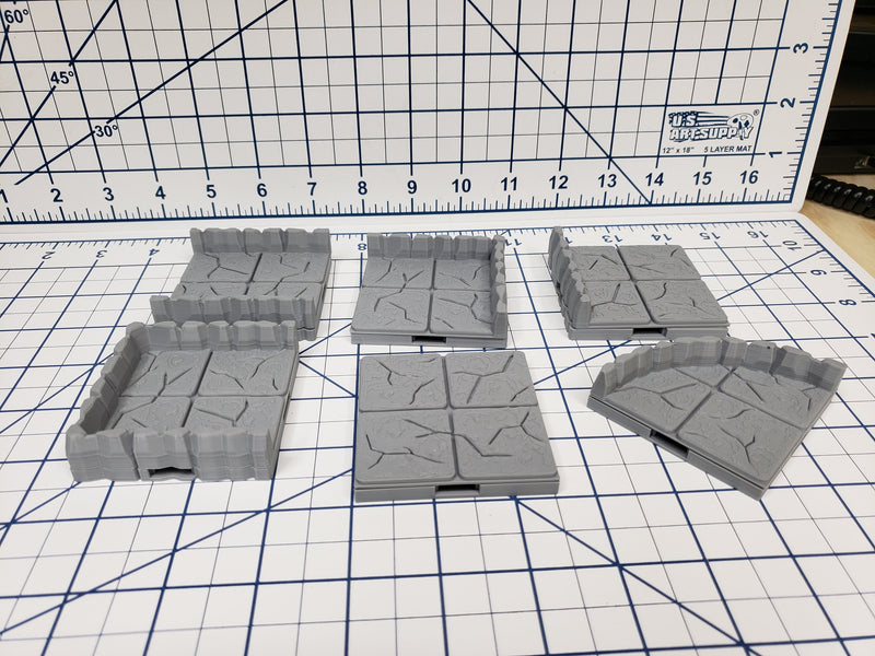 True Tiles - Ice Tiles Deluxe Set 75 Tiles! - OpenLock - DND - Pathfinder - Dungeons & Dragons - Terrain - RPG - Tabletop - 28 mm / 1"