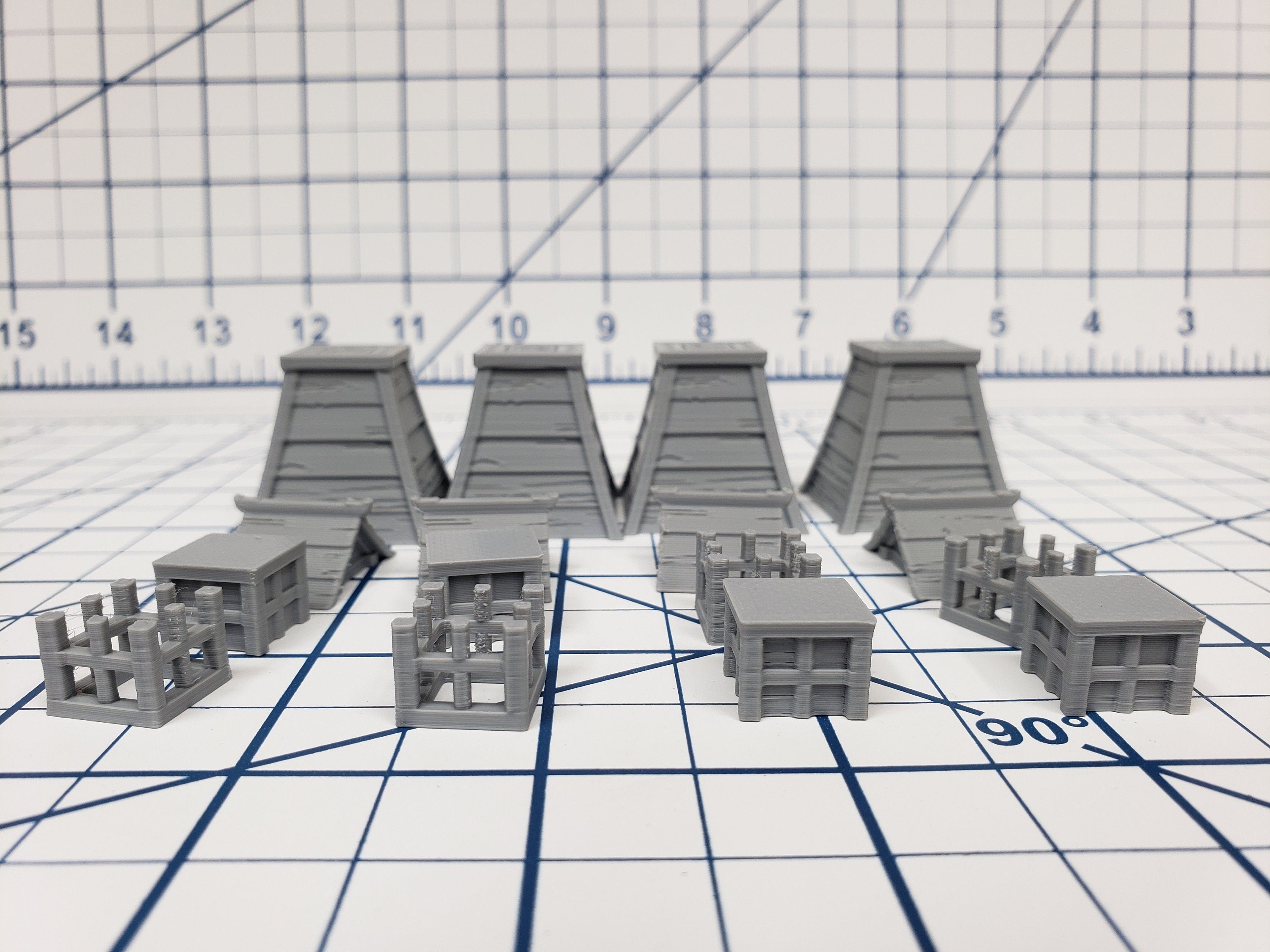 Samurai - Set of 4 Lanterns - DND - Pathfinder - Dungeons & Dragons -  - Test of Honour - RPG - Tabletop - 28 mm / 1"