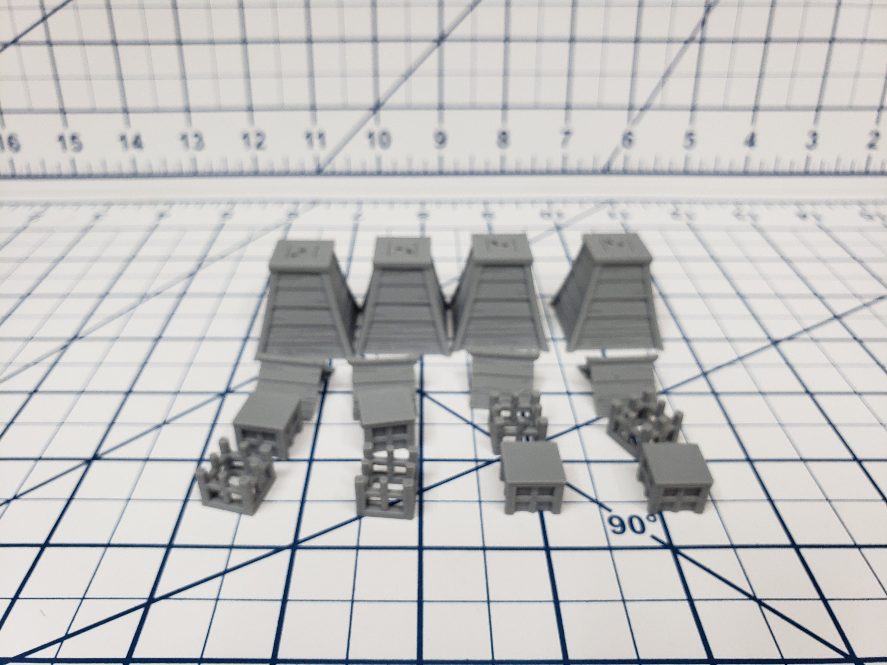 Samurai - Set of 4 Lanterns - DND - Pathfinder - Dungeons & Dragons -  - Test of Honour - RPG - Tabletop - 28 mm / 1"