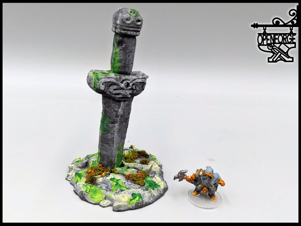 Ancient Sword Statue - OpenForge - Tabletop - DND - Pathfinder - RPG - OpenForge - Terrain - Dungeons & Dragons - 28 mm / 1" - Warhammer