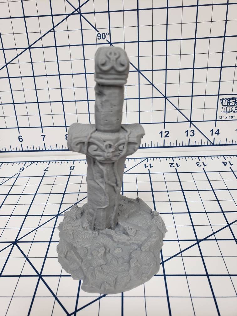 Ancient Sword Statue - OpenForge - Tabletop - DND - Pathfinder - RPG - OpenForge - Terrain - Dungeons & Dragons - 28 mm / 1" -
