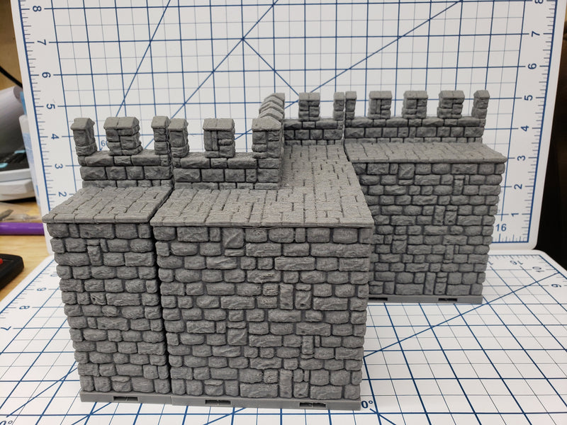 Castle Style - Outer Walls - DragonLock - DND - Pathfinder - RPG - Dungeon & Dragons - 28 mm / 1" - Terrain - Fat Dragon Games