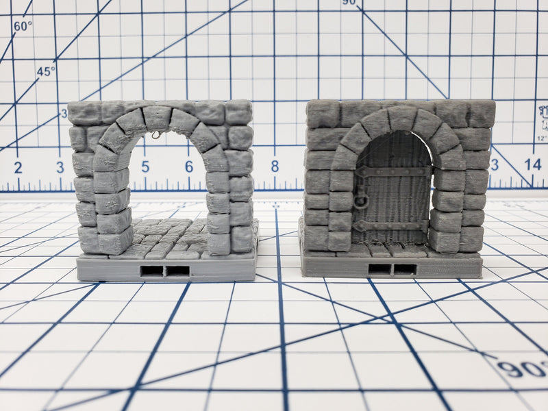 Castle Style - Door Tile - DragonLock - DND - Pathfinder - RPG - Dungeon & Dragons - 28 mm / 1" - Terrain - Fat Dragon Games