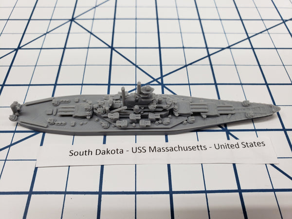 Battleship - Massachusetts - US Navy - Wargaming - Axis and Allies - Naval Miniature - Victory at Sea - Tabletop Games - Warships