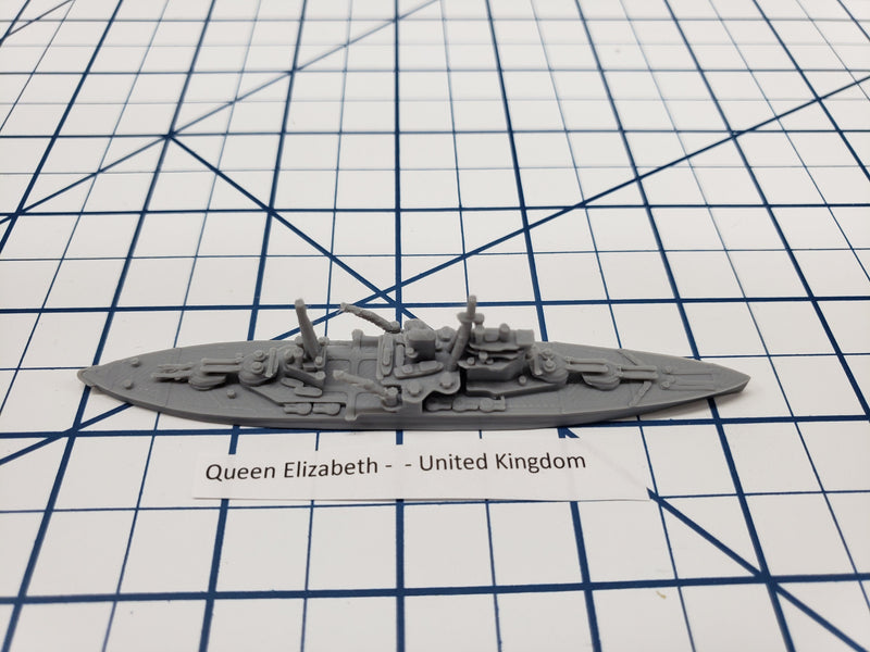 Battleship - HMS Queen Elizabeth - Royal Navy - Wargaming - Axis and Allies - Naval Miniature - Victory at Sea - Tabletop Games - Warships