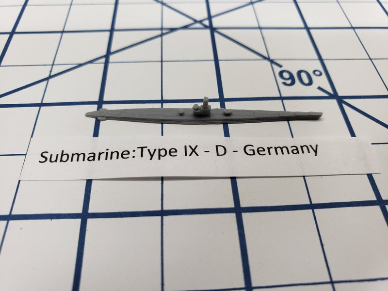 Submarine - Type IX D- German Navy - Wargaming - Axis and Allies - Naval Miniature - Victory at Sea - Tabletop Games - Warships