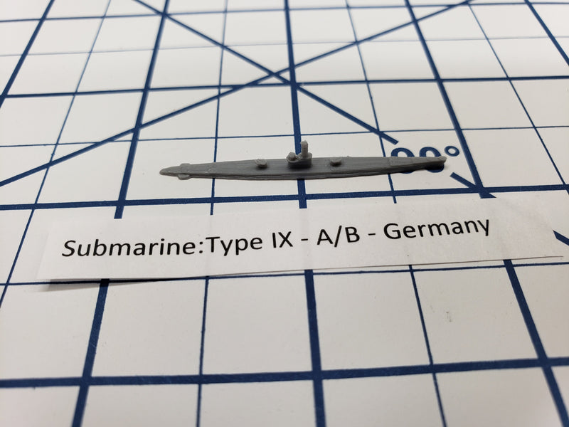 Submarine - Type IX A/B- German Navy - Wargaming - Axis and Allies - Naval Miniature - Victory at Sea - Tabletop Games - Warships
