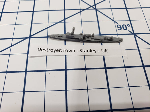 Destroyer - Town Class - Stanley - Royal Navy - Wargaming - Axis and Allies - Naval Miniature - Victory at Sea - Tabletop Games - Warships