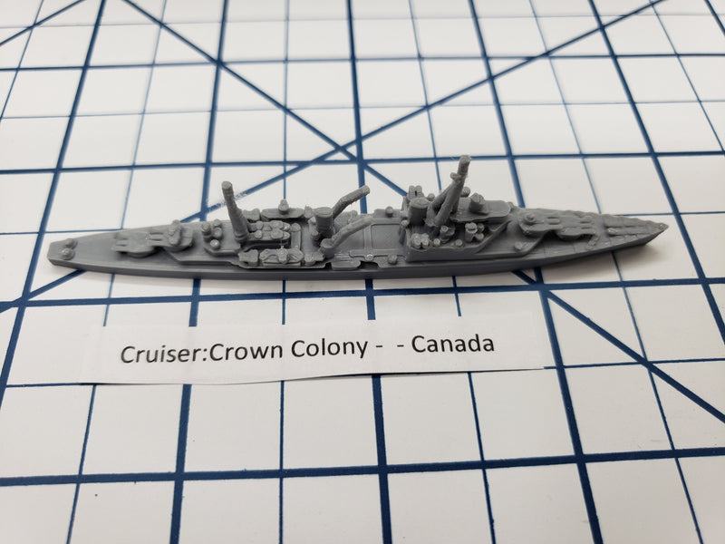 Cruiser - Crown Colony - Royal Canadian Navy - Wargaming - Axis and Allies - Naval Miniature - Victory at Sea - Tabletop Games - Warships