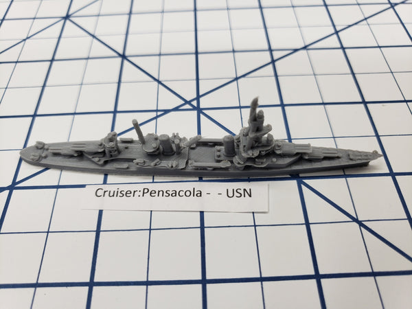 Cruiser - Pensacola - 1942 Variant - USN - Wargaming - Axis and Allies - Naval Miniature - Victory at Sea - Tabletop Games - Warships