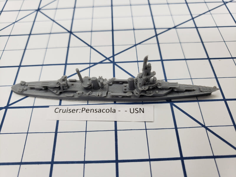 Cruiser - Pensacola - 1942 Variant - USN - Wargaming - Axis and Allies - Naval Miniature - Victory at Sea - Tabletop Games - Warships