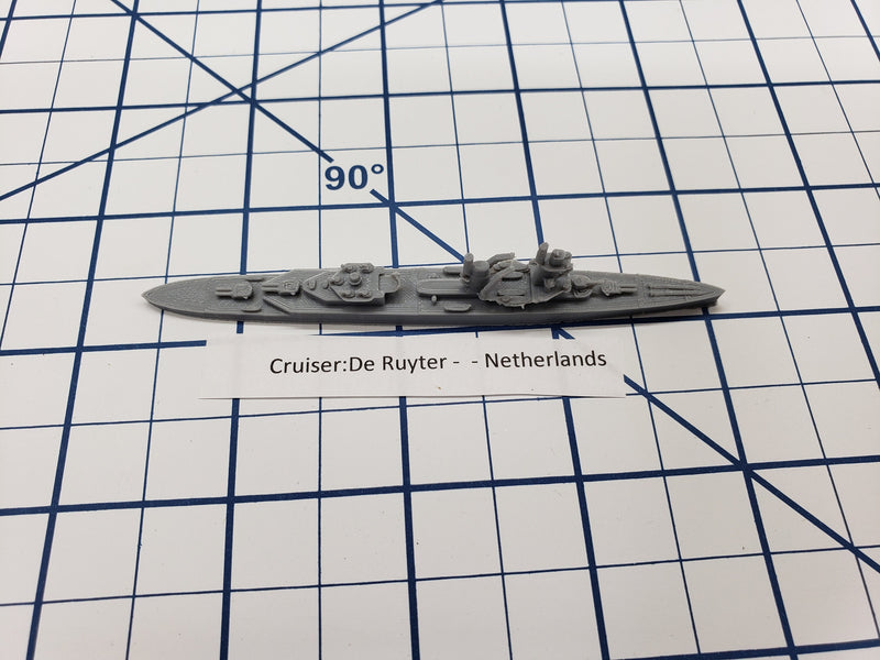 Cruiser - De Ruyter - Netherlands - Wargaming - Axis and Allies - Naval Miniature - Victory at Sea - Tabletop Games - Warships
